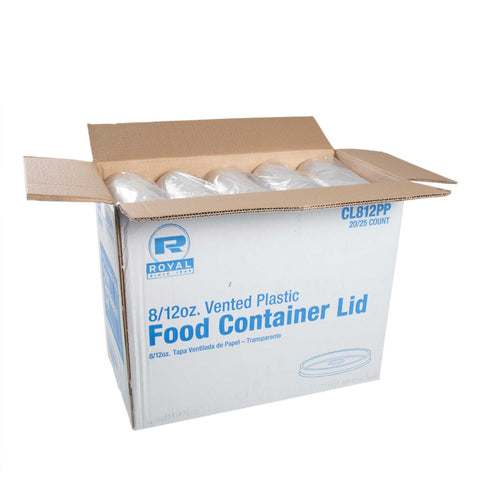 Royal Polypropylene Vented Food Container Lid, 12 Ounce -- 500 per case.