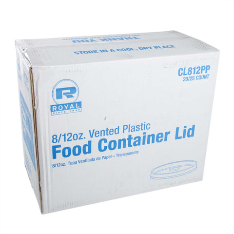 Royal Polypropylene Vented Food Container Lid, 12 Ounce -- 500 per case.