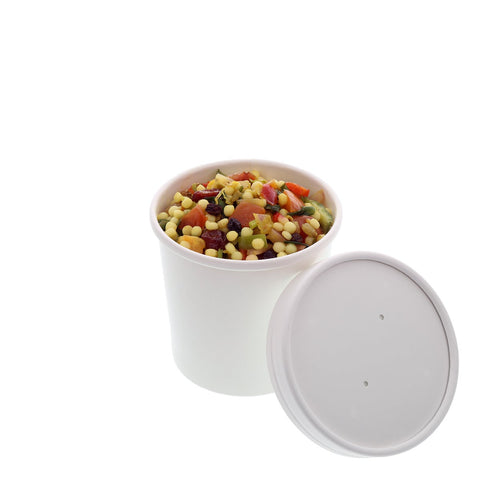 Royal White Vented Food Container Lid, 8/12 Ounce -- 500 per case.