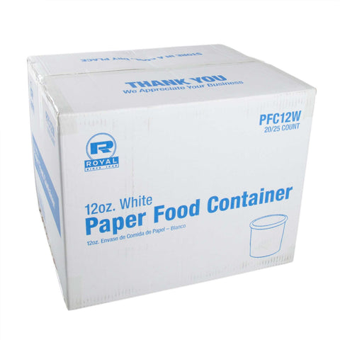 Royal White Paper Food Container, 12 Ounce -- 500 per case.