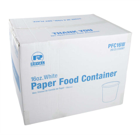 Royal White Paper Food Container, 16 Ounce -- 500 per case.