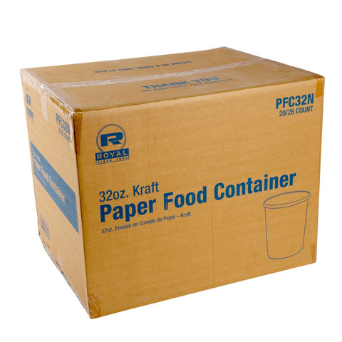 Royal Kraft Paper Food Container, 32 Ounce -- 500 per case.