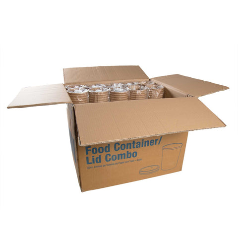 Royal Kraft Paper Food Container and Lid, 32 Ounce -- 250 per case.