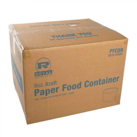Royal Kraft Paper Food Container, 8 Ounce -- 500 per case.