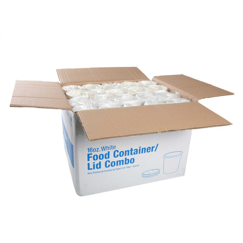 Royal White Paper Food Container and Lid, 16 Ounce -- 250 per case.