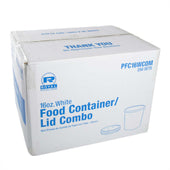 Royal White Paper Food Container and Lid, 16 Ounce -- 250 per case.