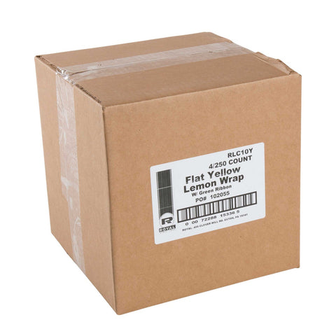 Royal Flat Yellow Lemon Wrap with Green Ribbon -- 1000 per case.
