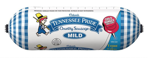 Odom Tennessee Pride Mild Sausage Roll, 16 Ounce -- 12 per case.
