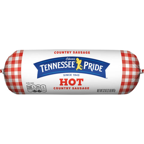 Odoms Tennessee Pride Hot Roll Sausage, 32 Ounce -- 6 per case.