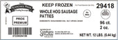 Odoms Tennessee Pride Premium Fresh Sliced Mild Sausage Patty, 12 Pound.