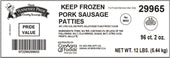 Odoms Tennessee Pride Fresh Sliced Pork Sausage Patty, 2 ounce -- 96 per case