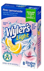 Wylers Light Singles To Go Pink Lemonade Drink Mix, 1.09 Ounce -- 12 per case