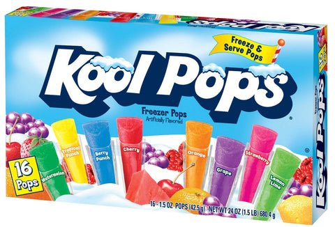 Kool Pops Assorted Freezer Pops - 20 count per pack -- 16 packs per case