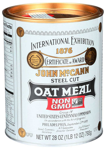 McCanns Steel Cut Irish Oatmeal - Tin, 28 Ounce --12 per case.