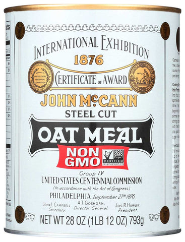 McCanns Steel Cut Irish Oatmeal - Tin, 28 Ounce --12 per case.