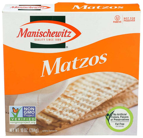 Manischewitz Unsalted Matzo, 10 Ounce -- 12 per case.