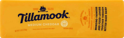 Tillamook Medium Cheddar Cheese, 5 Pound -- 6 per case.