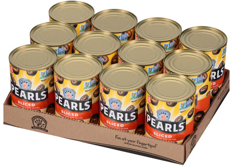 Pearls Black Ripe Sliced Olives, 6.5 Ounce -- 12 per case.