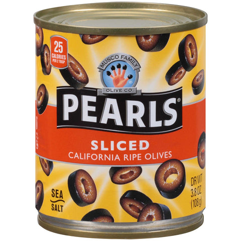 Pearls Sliced Black Olives, 3.8 Ounce -- 12 per case.