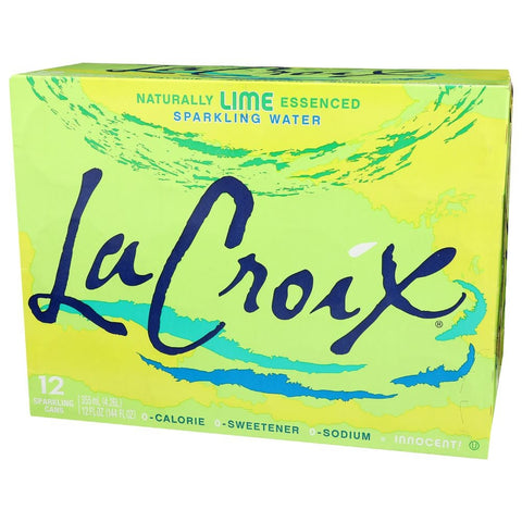 Lacroix Lime Sparkling Water, 12 Fluid Ounce Can -- 24 per case.