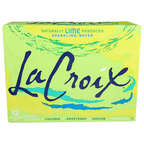 Lacroix Lime Sparkling Water, 12 Fluid Ounce Can -- 24 per case.