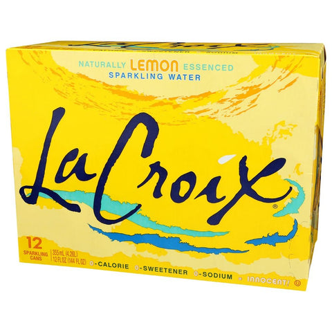 Lacroix Lemon Sparkling Water, 12 Fluid Ounce Can -- 24 per case.