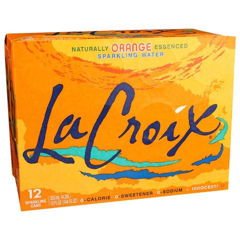 Lacroix Orange Sparkling Water, 12 Fluid Ounce Can -- 24 per case.