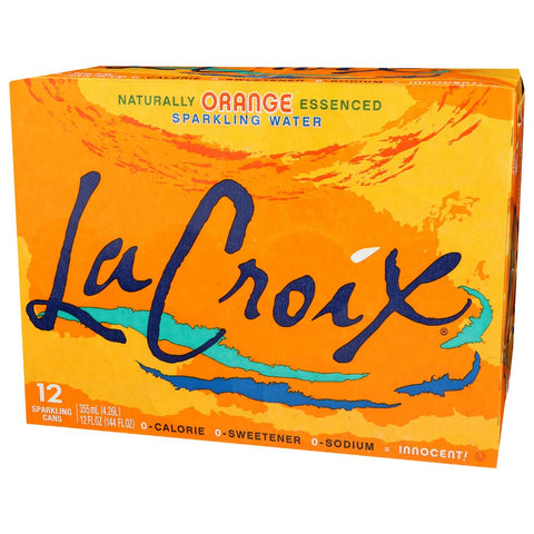 Lacroix Orange Sparkling Water, 12 Fluid Ounce Can -- 24 per case.