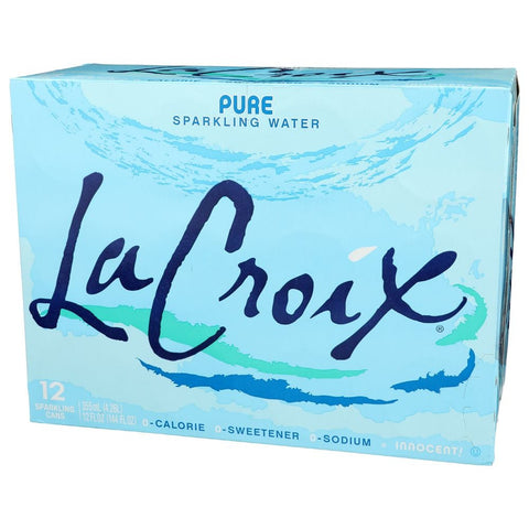 Lacroix Natural Sparkling Water, 12 Fluid Ounce Can -- 24 per case.