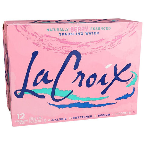 Lacroix Berry Sparkling Water, 12 Fluid Ounce Can -- 24 per case.