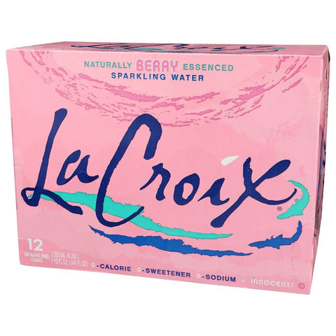Lacroix Berry Sparkling Water, 12 Fluid Ounce Can -- 24 per case.