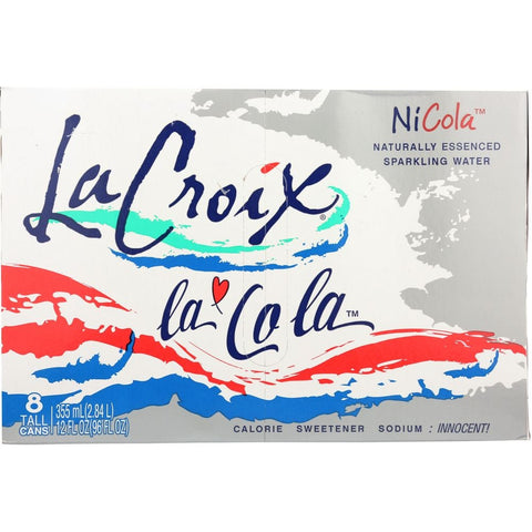 LaCroix Natural Nicola Lacola Sparkling Water, 12 Fluid Ounce - 8 count per pack -- 3 packs per case