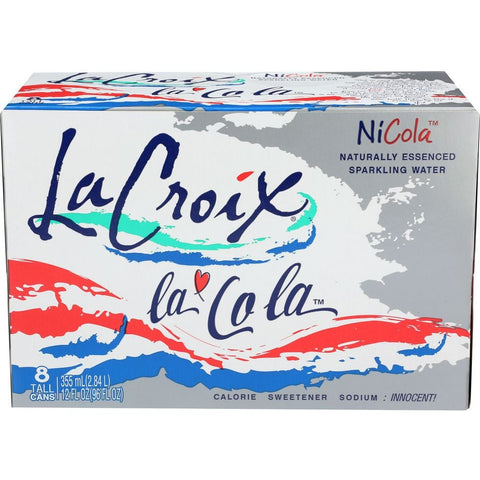 LaCroix Natural Nicola Lacola Sparkling Water, 12 Fluid Ounce - 8 count per pack -- 3 packs per case