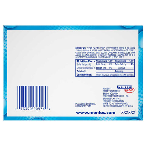 Mentos Chewy Mint - box of 15 rolls, 24 boxes per case