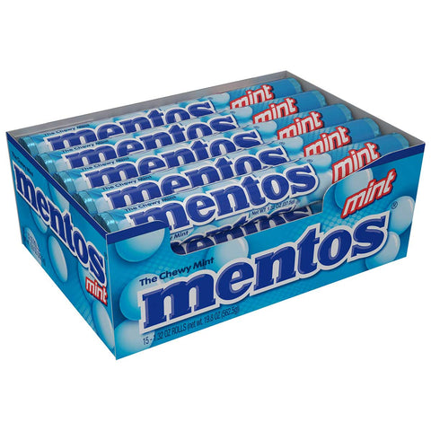 Mentos Chewy Mint - box of 15 rolls, 24 boxes per case