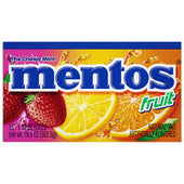 Mento Chewy Mints Fruit - box of 15 rolls, 24 boxes per case