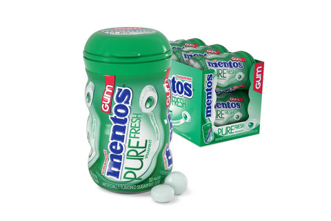 Mentos Pure Spearmint Fresh Gum -- 36 per case.