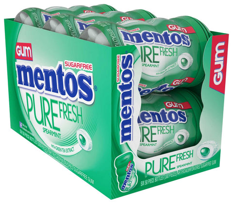 Mentos Pure Spearmint Fresh Gum -- 36 per case.
