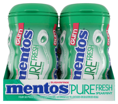 Mentos Pure Fresh Spearmint Gum -- 24 per case.