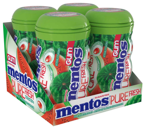 Mentos Pure Fresh Watermelon Chewing Gum, 3.53 Ounce -- 24 per case.