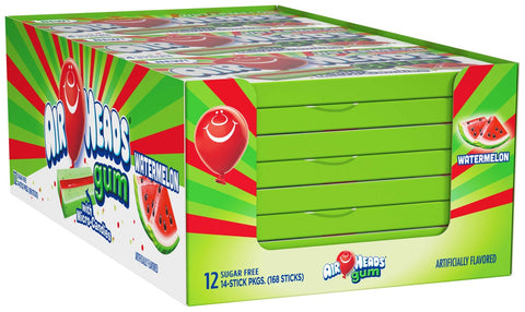 Airheads Watermelon Sugar Free Gum Sticks, 14 pieces per pack -- 144 per case.