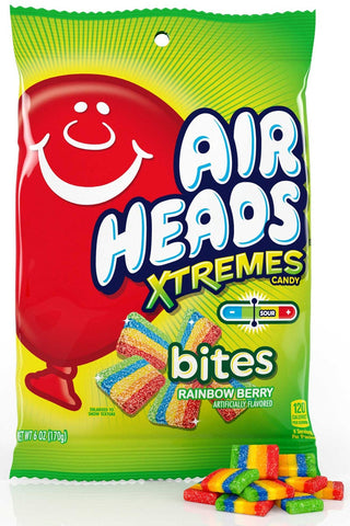 Airheads Gummies Soft Filled and Xtremes Bites - Floor Display, 6 Ounce Peg -- 60 per case.