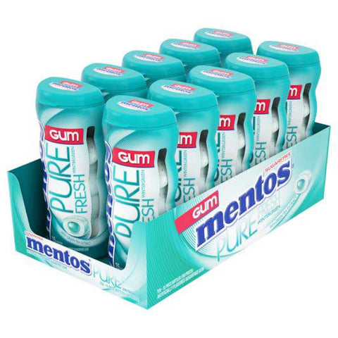 Mentos Pure Fresh Wintergreen Sugar Free Gum - 15 count per pack -- 120 packs per case