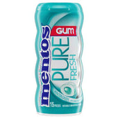 Mentos Pure Fresh Wintergreen Sugar Free Gum - 15 count per pack -- 120 packs per case