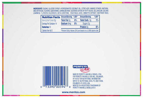 Mentos Rainbow Roll -- 360 per case.