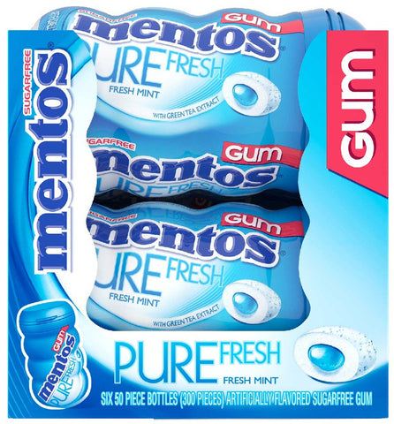 Mentos Pure Fresh 2 Flavor Sugar Free Chewing Gum - Counter Unit -- 24 per case.