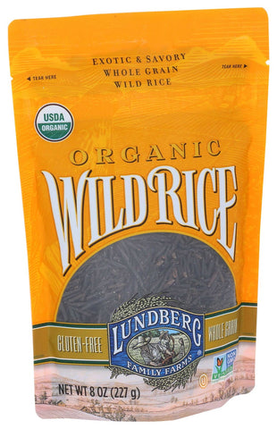 Lundberg Family Farms Organic Whole Grain Wild Rice, 8 Ounce -- 6 per case