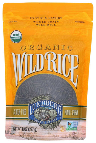 Lundberg Family Farms Organic Whole Grain Wild Rice, 8 Ounce -- 6 per case