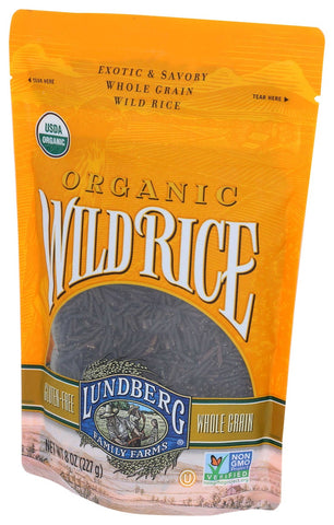 Lundberg Family Farms Organic Whole Grain Wild Rice, 8 Ounce -- 6 per case