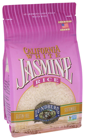 Lundberg Farms Eco Farmed California White Jasmine Rice, 2 Pound -- 6 per case.
